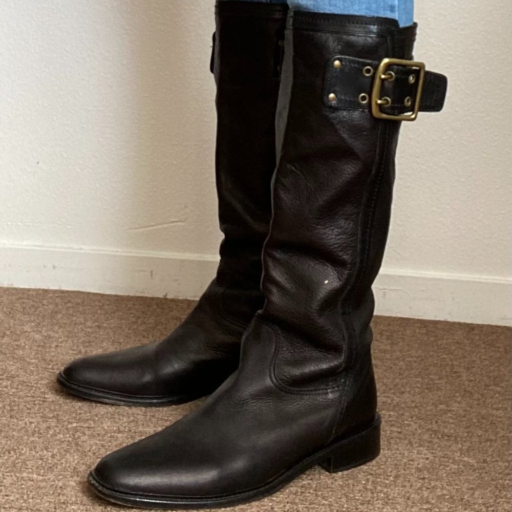 Coach Riding Boots Black Leather Size 10 - Picture 4 of 5